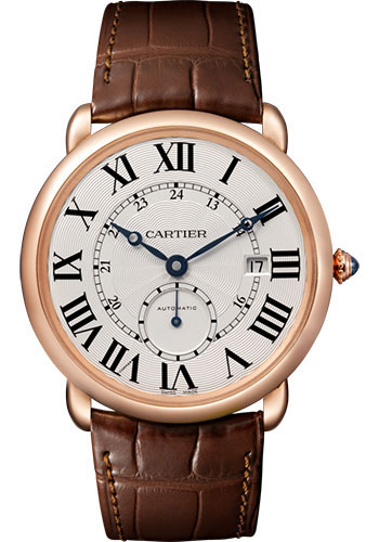 Cartier Ronde Louis Cartier Watch - 40 mm Pink Gold Case - Brown Alligator Strap