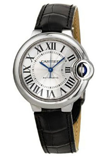 Cartier Ballon Bleu de Cartier Watch - 33 mm Steel Case - Black Alligator Strap
