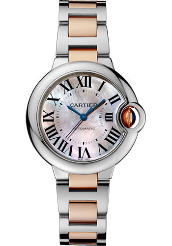 Cartier Ballon Bleu De Cartier Watch - 33 mm Pink Gold Case - Pink Mother-Of-Pearl Dial - Pink Gold And Steel Bracelet