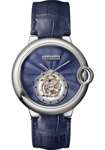 Cartier Ballon Bleu De Cartier Watch - 39 mm White Gold Case - Blue Dial - Dark Blue Alligator Strap