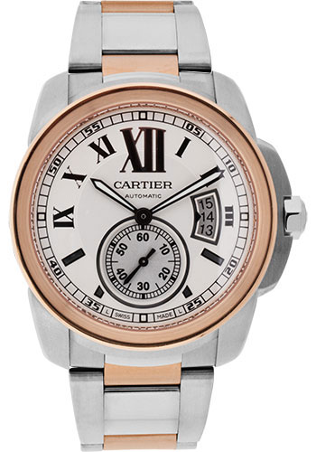 Cartier Calibre de Cartier Watch - 42 mm Steel Case - Pink Gold Bezel - Partly Snailed Dial