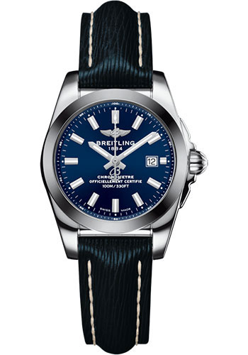Breitling Galactic 29 Sleek Watch - Steel - Horizon Blue Dial - Mariner Blue Sahara Strap - Tang Buckle