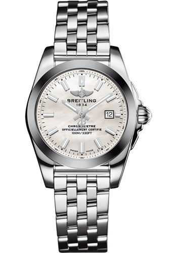 Breitling Galactic 29 Sleek Watch - Steel - Mother-Of-Pearl Dial - Steel Bracelet