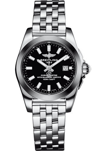 Breitling Galactic 29 Sleek Watch - Steel - Trophy Black Dial - Steel Bracelet