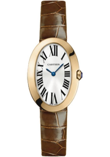 Cartier Baignoire Watch - Small Pink Gold Case - Alligator Strap