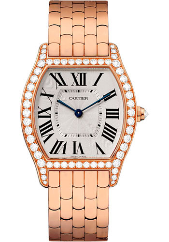 Cartier Tortue Watch - 39 mm Pink Gold Diamond Case