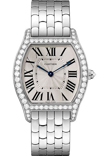 Cartier Tortue Watch - 39 mm White Gold Diamond Case