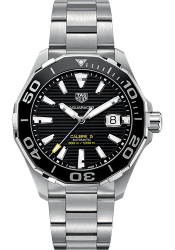 Tag Heuer Aquaracer Automatic Calibre 5 - 43 mm - Black Dial - Steel Bracelet