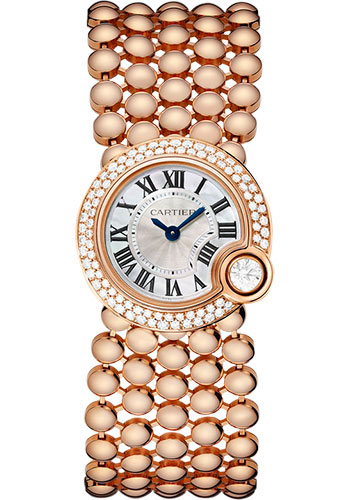 Cartier Ballon Blanc De Cartier Watch - 24.2 mm Pink Gold Case - Mother-Of-Pearl Diamond Dial