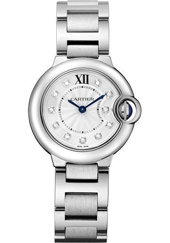 Cartier Ballon Bleu De Cartier Watch - 28 mm Steel Diamond Case - Diamond Bezel