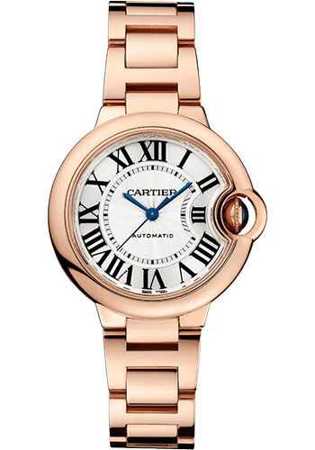 Cartier Ballon Bleu de Cartier Watch - 33 mm Rose Gold Case - Silvered Dial - Interchangeable Bracelet