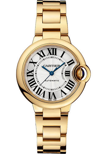 Cartier Ballon Bleu de Cartier Watch - 33 mm Yellow Gold Case - Silvered Dial - Interchangeable Bracelet