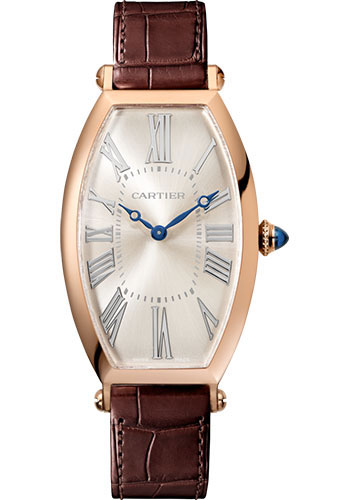 Cartier Tonneau Watch - 46.3 mm Pink Gold Case - Brown Alligator Strap