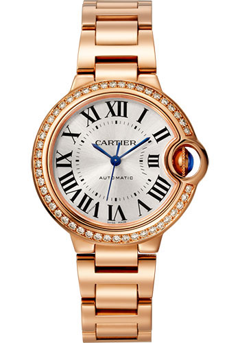 Cartier Ballon Bleu de Cartier Watch - 33 mm Pink Gold Case - Diamond Bezel