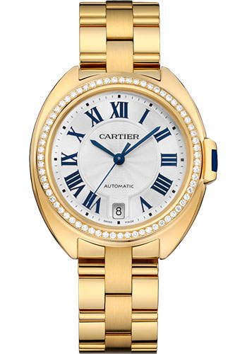 Cartier Cle de Cartier Watch - 35 mm Yellow Gold Diamond Case - Effect Dial