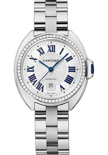 Cartier Clé de Cartier Watch - 31 mm White Gold Diamond Case - White Dial