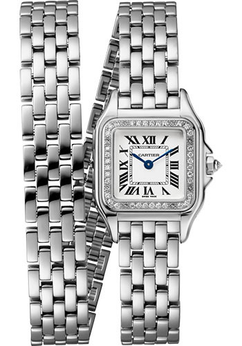 Cartier Panthère de Cartier Double Loop Watch - 22 mm White Gold Case - Diamond Bezel - White Gold Double Loop Bracelet