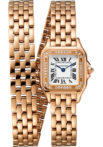 Cartier Panthère de Cartier Double Loop Watch - 22 mm Pink Gold Case - Diamond Bezel - Pink Gold Double Loop Bracelet