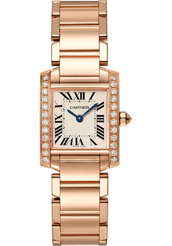 Cartier Tank Française Watch - 25 mm Pink Gold Diamond Case