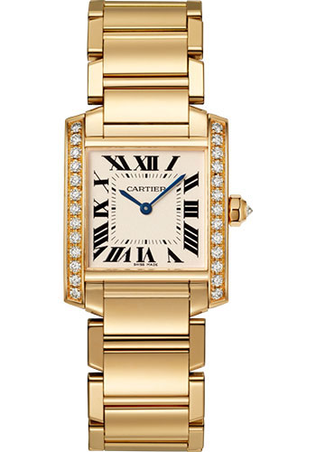 Cartier Tank Française Watch - 30 mm Yellow Gold Diamond Case