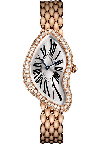 Cartier Crash Limited and Numbered Edition of 267 Watch - 38.5 mm Pink Gold Diamond Case - Silvered Dial