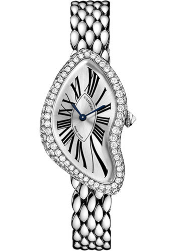 Cartier Crash Limited and Numbered Edition of 267 Watch - 38.5 mm White Gold Diamond Case - Silvered Dial