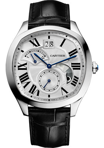 Cartier Drive de Cartier - 40 mm Large Date - Silvered Dial - Black Alligator Strap