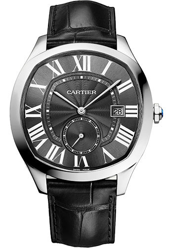 Cartier Drive de Cartier Watch - 40 mm x 41 mm Steel Case - Black Dial - Black Alligator Strap