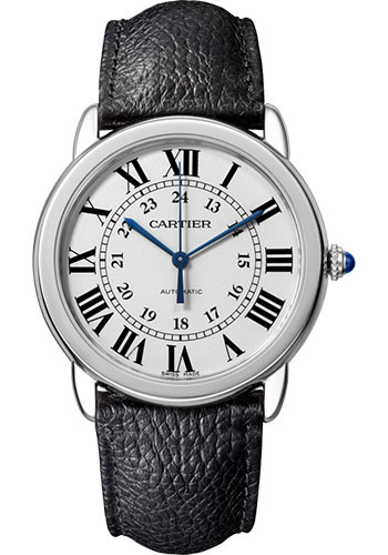 Cartier Ronde Solo de Cartier Watch - 36 mm Steel Case - Black Calfskin Strap