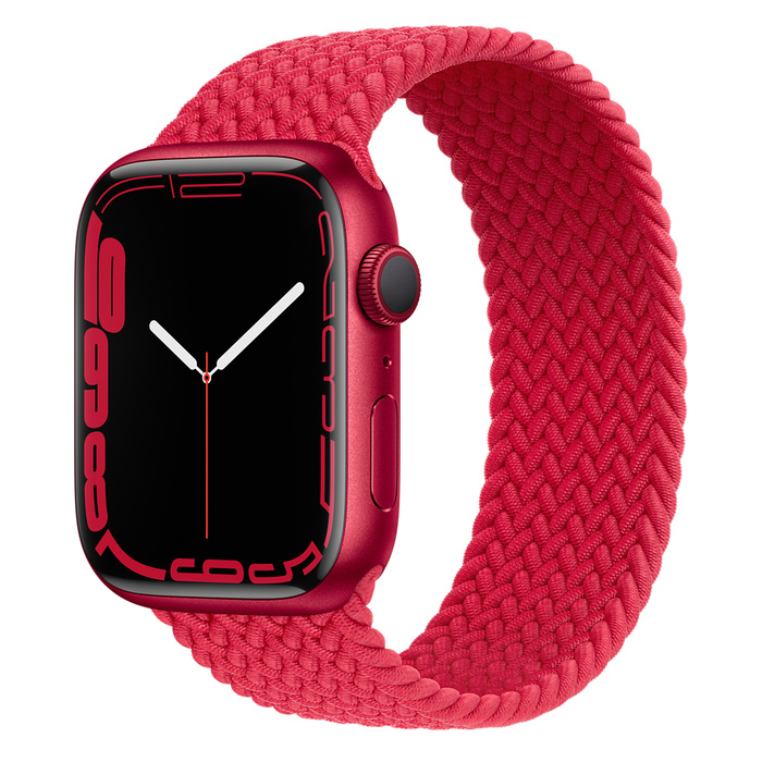 Apple Watch Series 7 GPS 45mm (PRODUCT)RED Aluminum Case with Braided Solo Loop