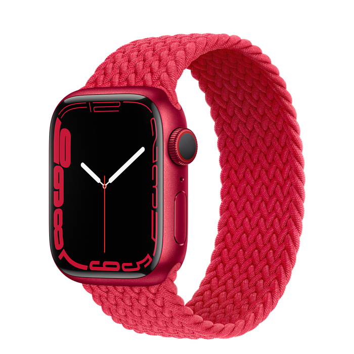 Apple Watch Series 7 GPS + Cellular 41mm (PRODUCT)RED Aluminum Case with Braided Solo Loop