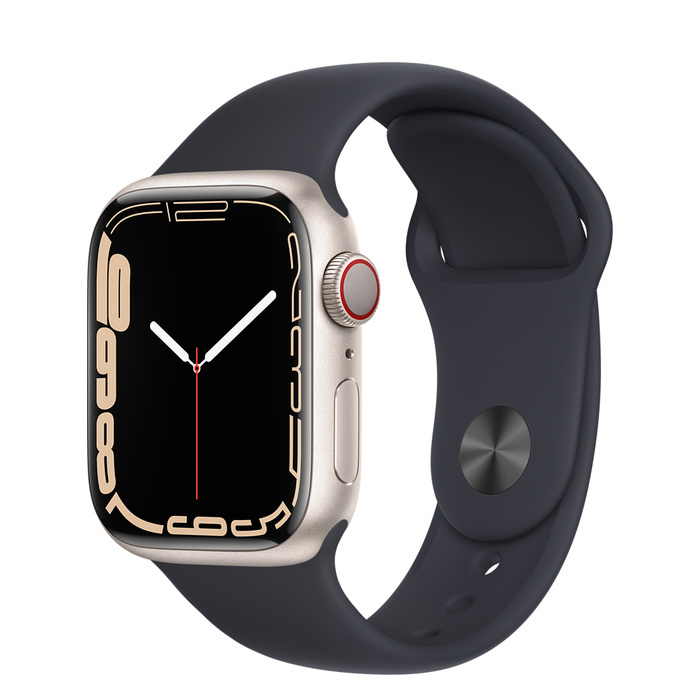 Apple Watch Series 7 GPS + Cellular 41mm Starlight Aluminum Case with Sport Band