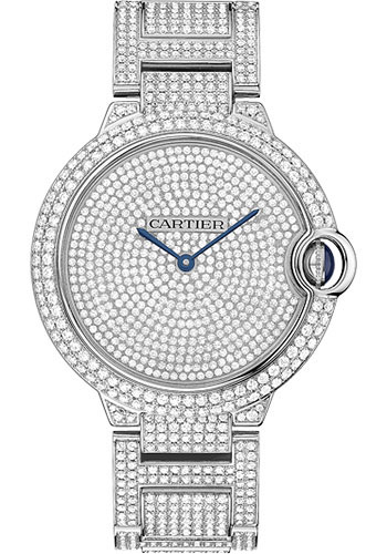 Cartier Ballon Bleu de Cartier Watch - Large White Gold Diamond Case - Diamond Paved Dial - Diamond Bracelet