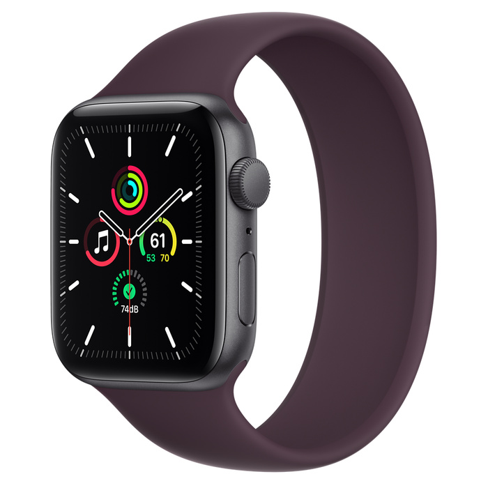 Apple Watch SE GPS 44mm Space Gray Aluminum Case with Solo Loop