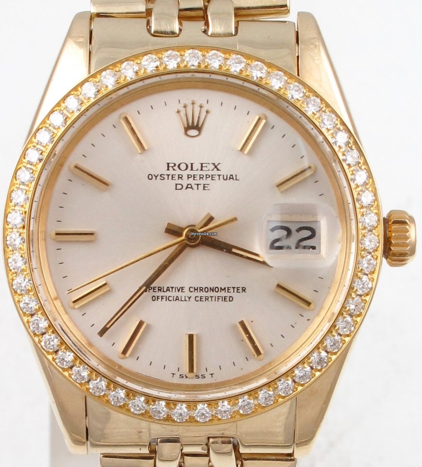 Rolex Date Oyster Perpetual 1974  Diamond Bezel Jubilee Band 1503