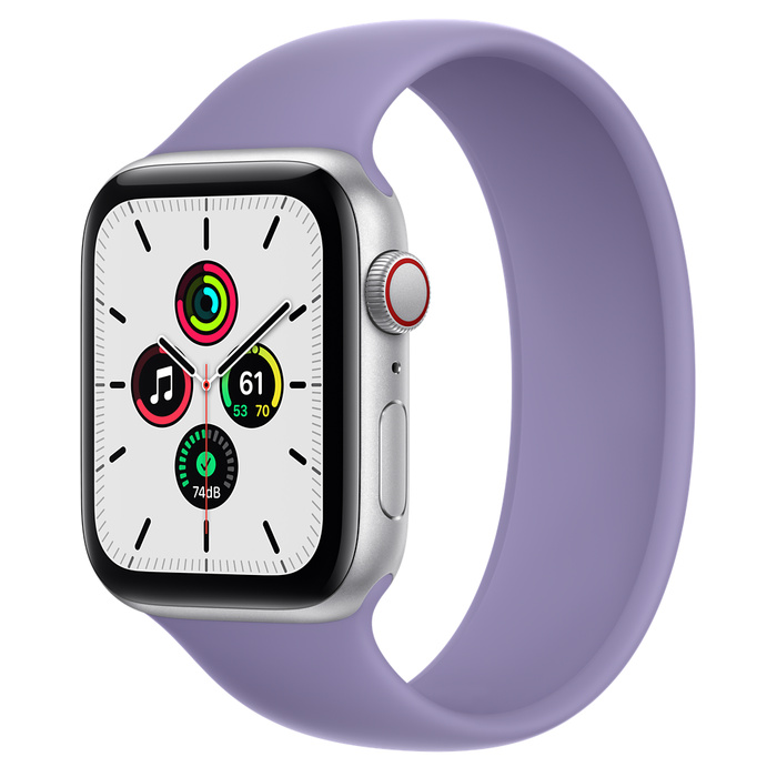 Apple Watch SE GPS + Cellular 44mm Silver Aluminum Case with Solo Loop