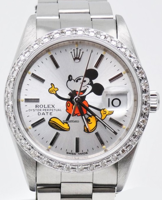 Rolex Date Oyster Perpetual Mickey Mouse Dial Year 2000 15210
