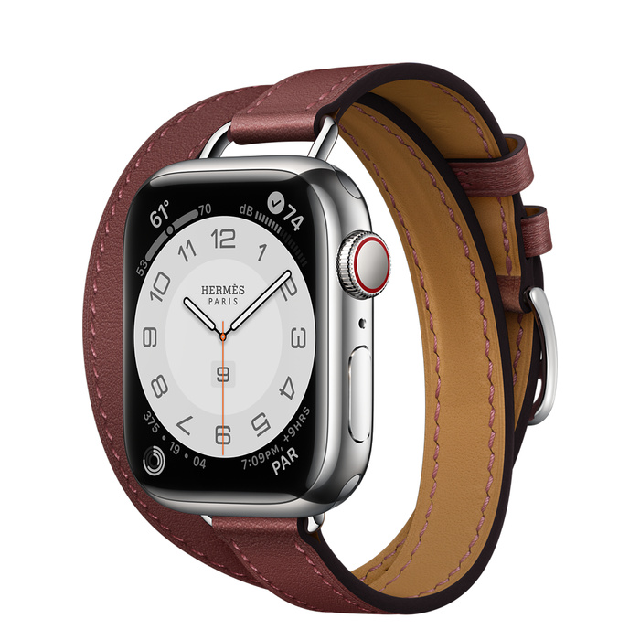 Apple Watch Hermès GPS + Cellular 41mm Silver Stainless Steel Case with Attelage Double Tour