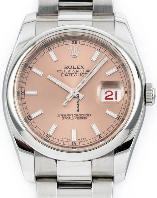 Rolex DateJust Pink Dial Smooth Bezel Roulette 116200
