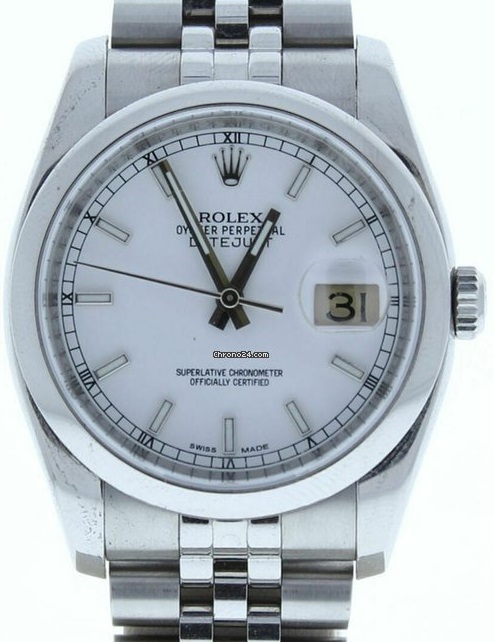 Rolex DateJust Jubilee Band White Index Dial 116200