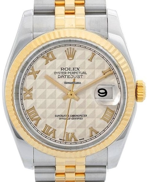 Rolex DateJust Ivory Pyramid Dial 116233