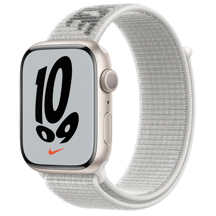 Apple Watch Nike GPS 45mm Starlight Aluminum Case with Nike Sport Loop