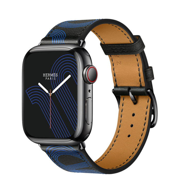 Apple Watch Hermès GPS + Cellular 41mm Space Black Stainless Steel Case with Circuit H Single Tour