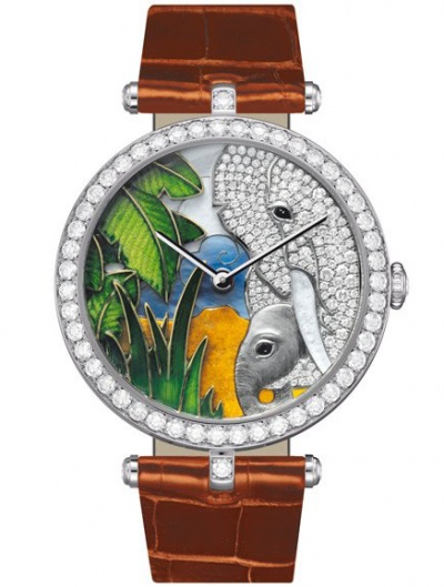 Van Cleef & Arpels Lady Arpels African landscape with elephant décor