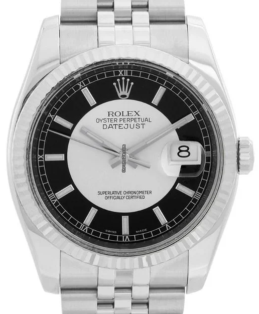 Rolex DateJust Black/Silver Bullseye Dial 116234