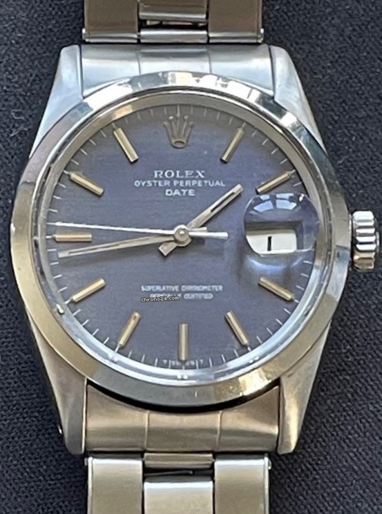 Rolex Date Oyster Perpetual Rare Blue Sigma Dial 1500