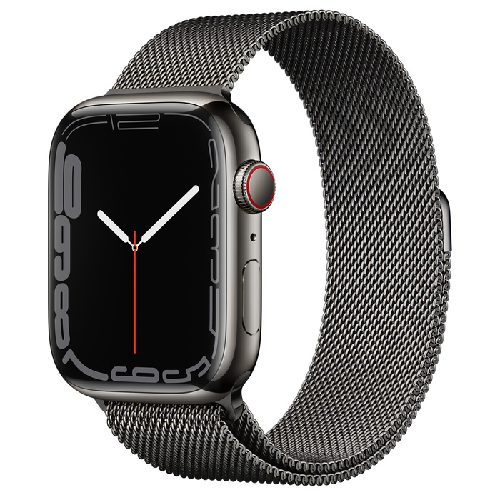 Apple Watch Series 7 GPS + Cellular 45mm Graphite Stainless Steel Case with Milanese Loop
