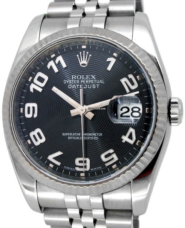 Rolex DateJust Black Concentric Arabic Dial 116234