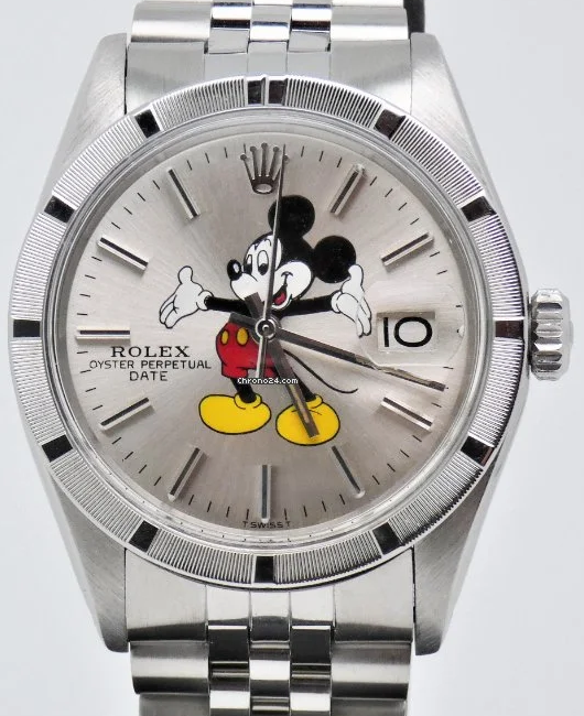 Rolex Date Oyster Perpetual Mickey Mouse Dial Year 1974 1501