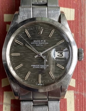 Rolex Date Oyster Perpetual Rare Grey Mosaic Dial 1500